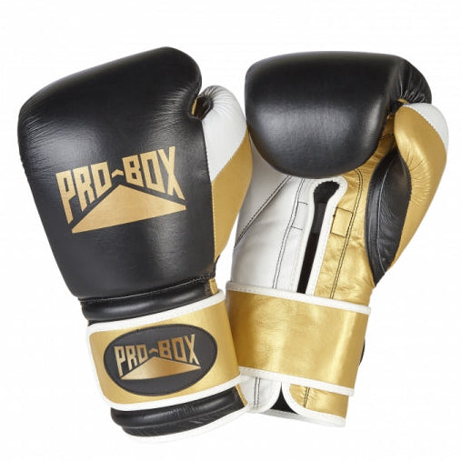 'PRO-SPAR' LEATHER GLOVES - BLACK/GOLD