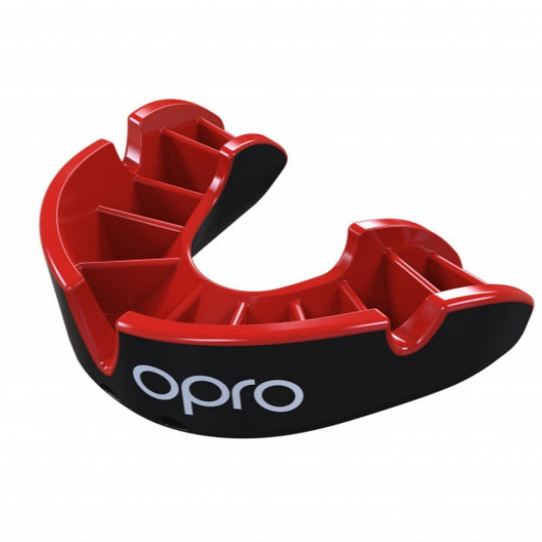 'OPRO' SILVER MOUTH GUARD (BLACK/RED)