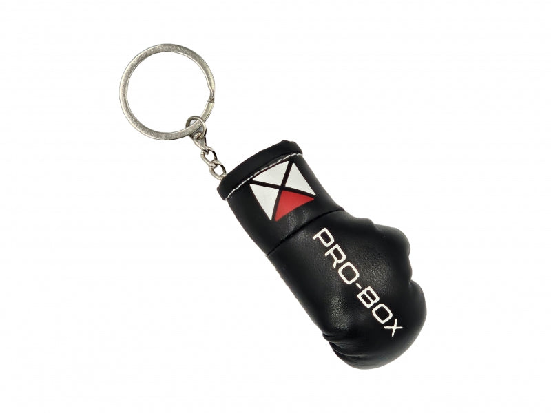 LEATHER BOXING GLOVE KEYRING - BLACK