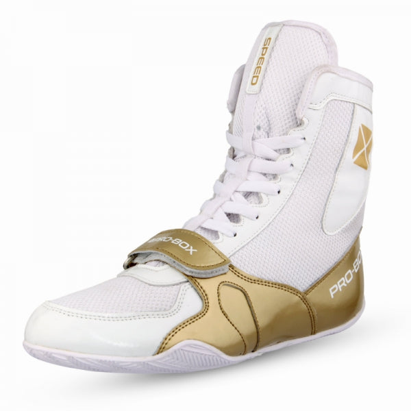 SPEED BOOTS WHITE-GOLD. SIZES: 7-14 *NEW*