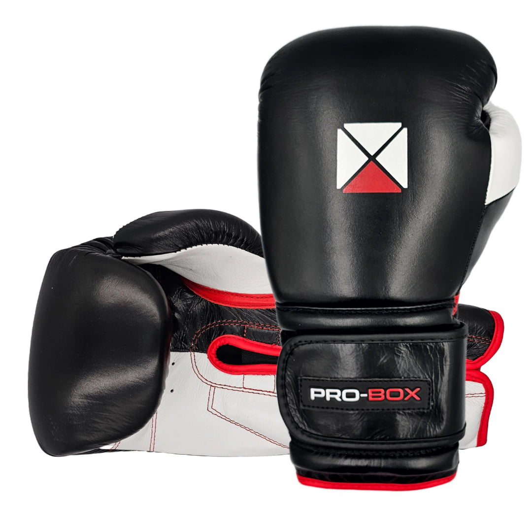 PRO SPAR LEATHER GLOVES BLACK WHITE *new*
