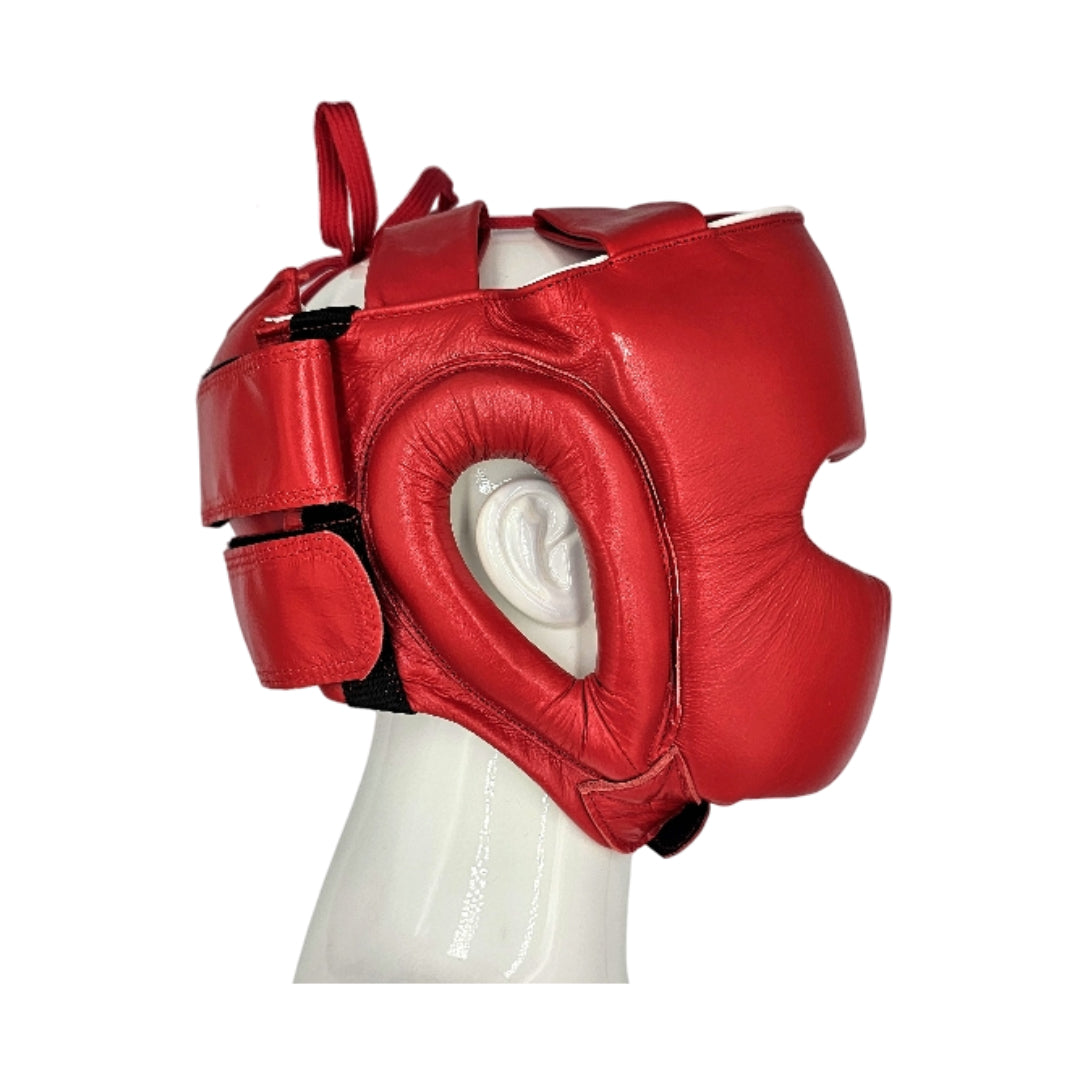 'SUPER-SPAR' LEATHER HEADGUARD - RED *NEW*