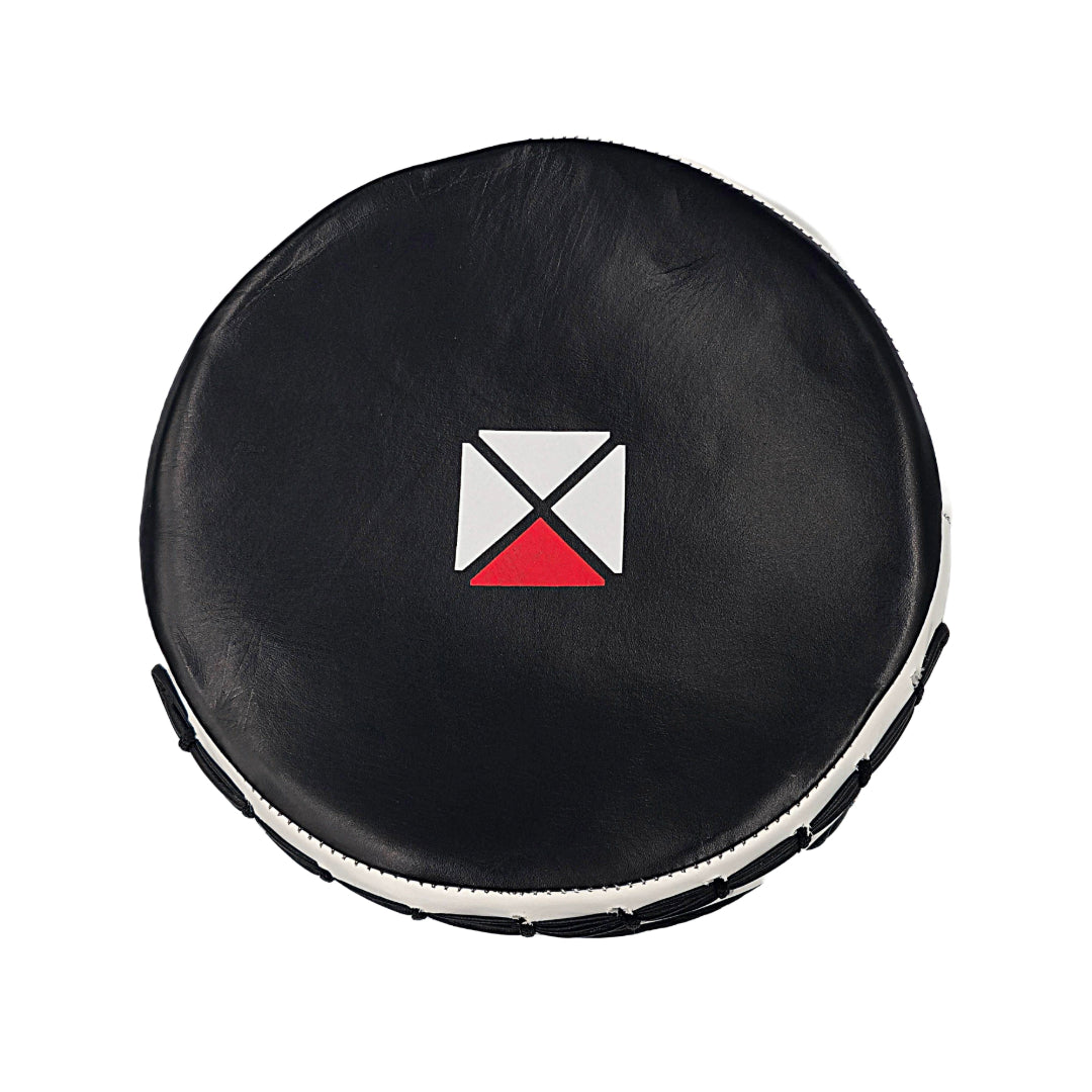 BLACK-WHITE ROUND LEATHER PADS