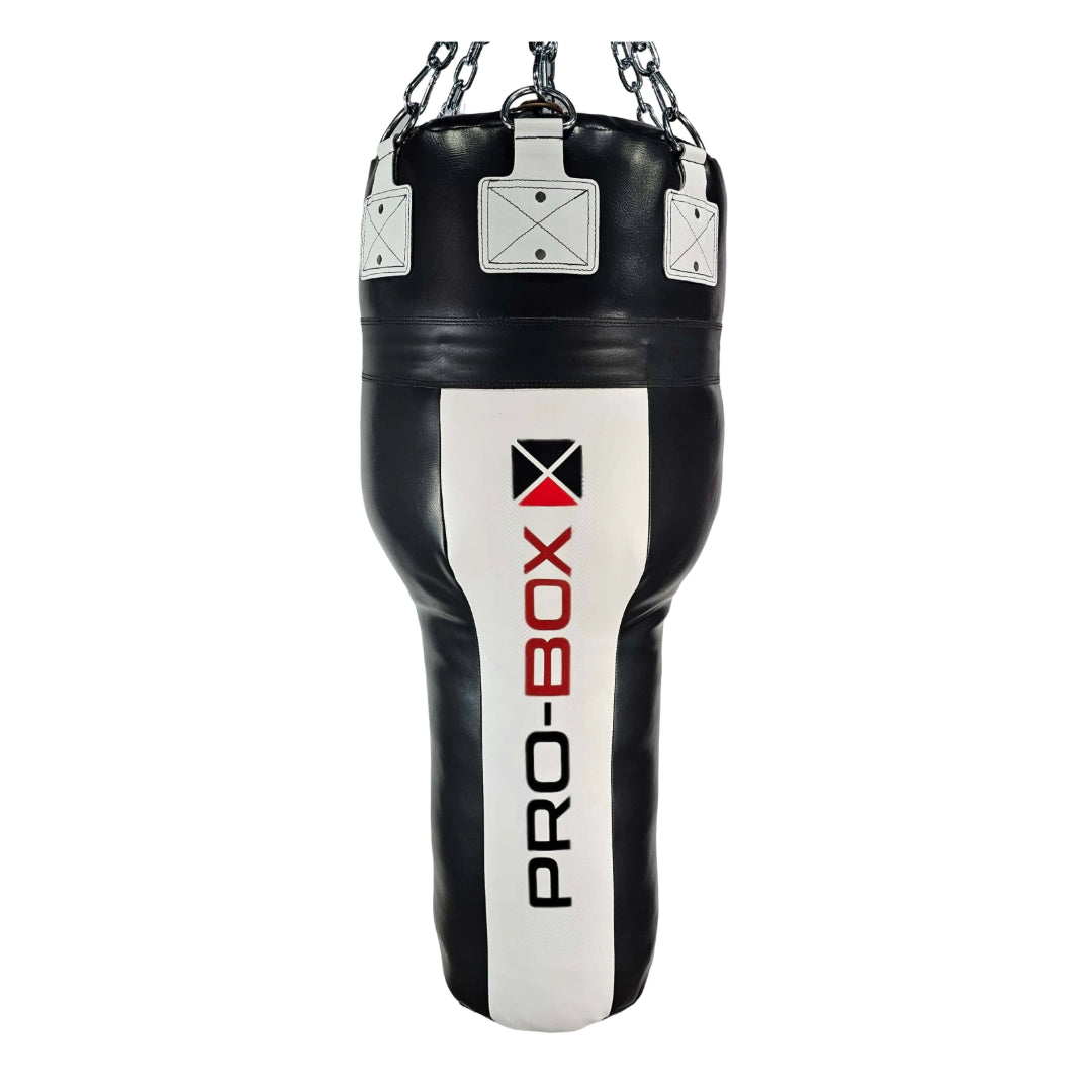 'CHAMP' LEATHER HYBRID 4FT ANGLE BLACK-WHITE & chain