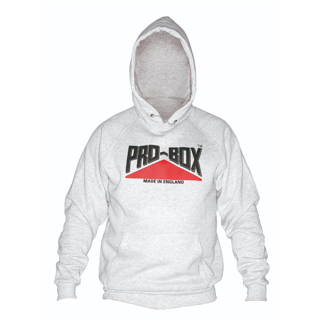 PRO-BOX GREY HOODED SWEAT TOP.
