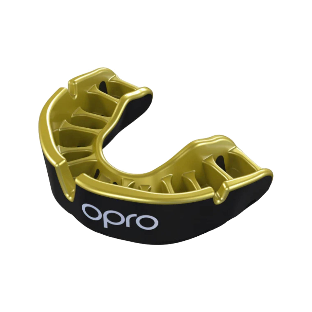 'OPRO' GOLD MOUTH GUARD (BLACK/GOLD)