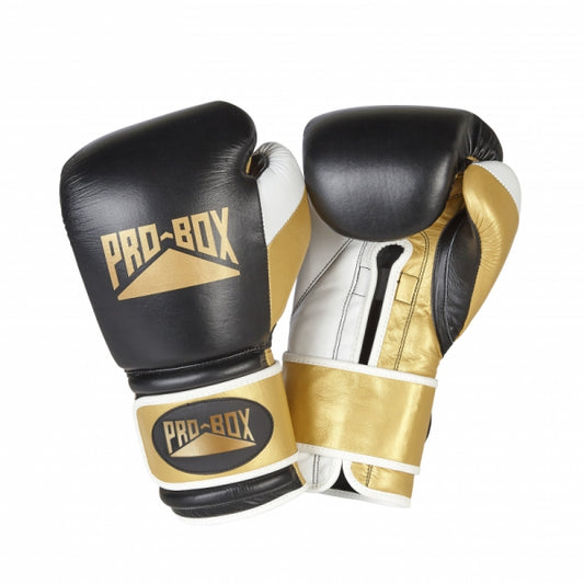 'PRO-SPAR' LEATHER GLOVES - BLACK/GOLD