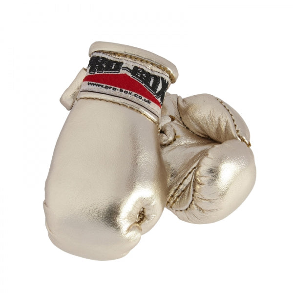 MINIATURE LEATHER BOXING GLOVES - GOLD