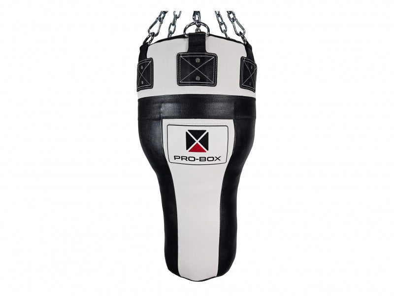 BLACK-WHITE LEATHER UPPERCUT BAG
