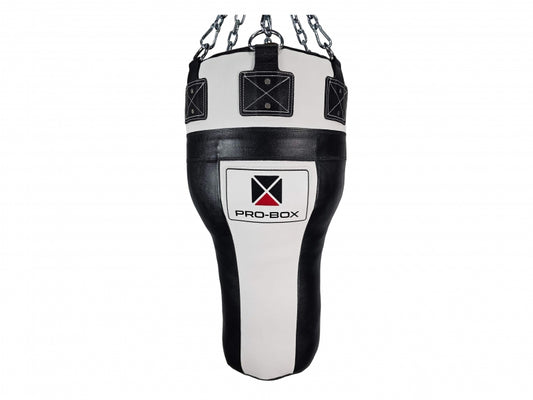 BLACK-WHITE LEATHER UPPERCUT BAG