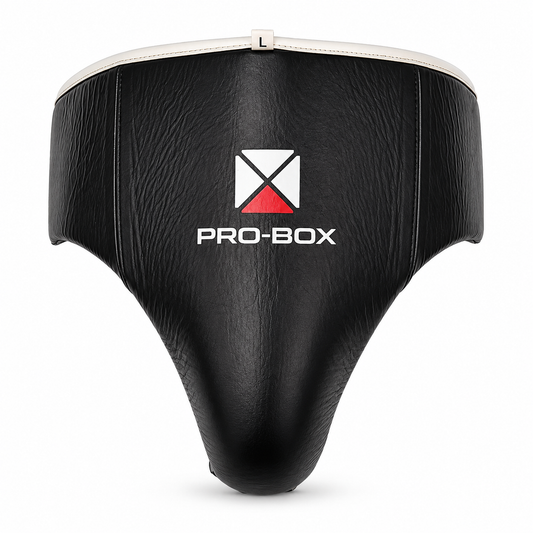 BLACK LEATHER ABDO GUARD.