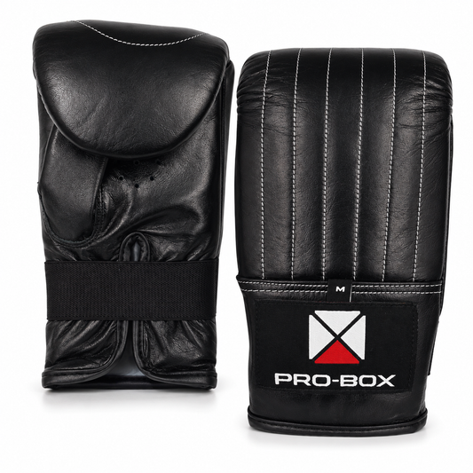 BLACK LEATHER BAG MITTS