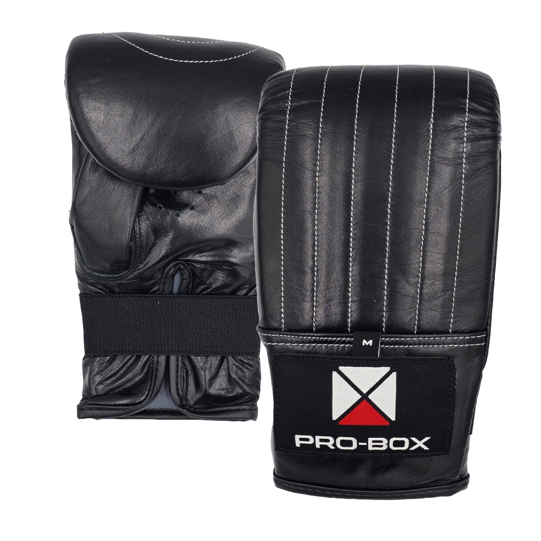 BLACK LEATHER BAG MITTS