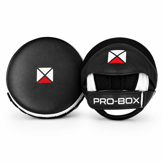LEATHER ROUND PADS BLACK-WHITE