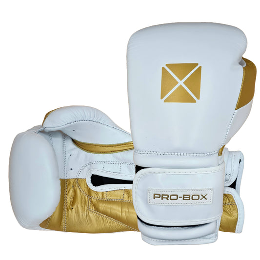 PRO SPAR LEATHER GLOVES WHITE GOLD *new*