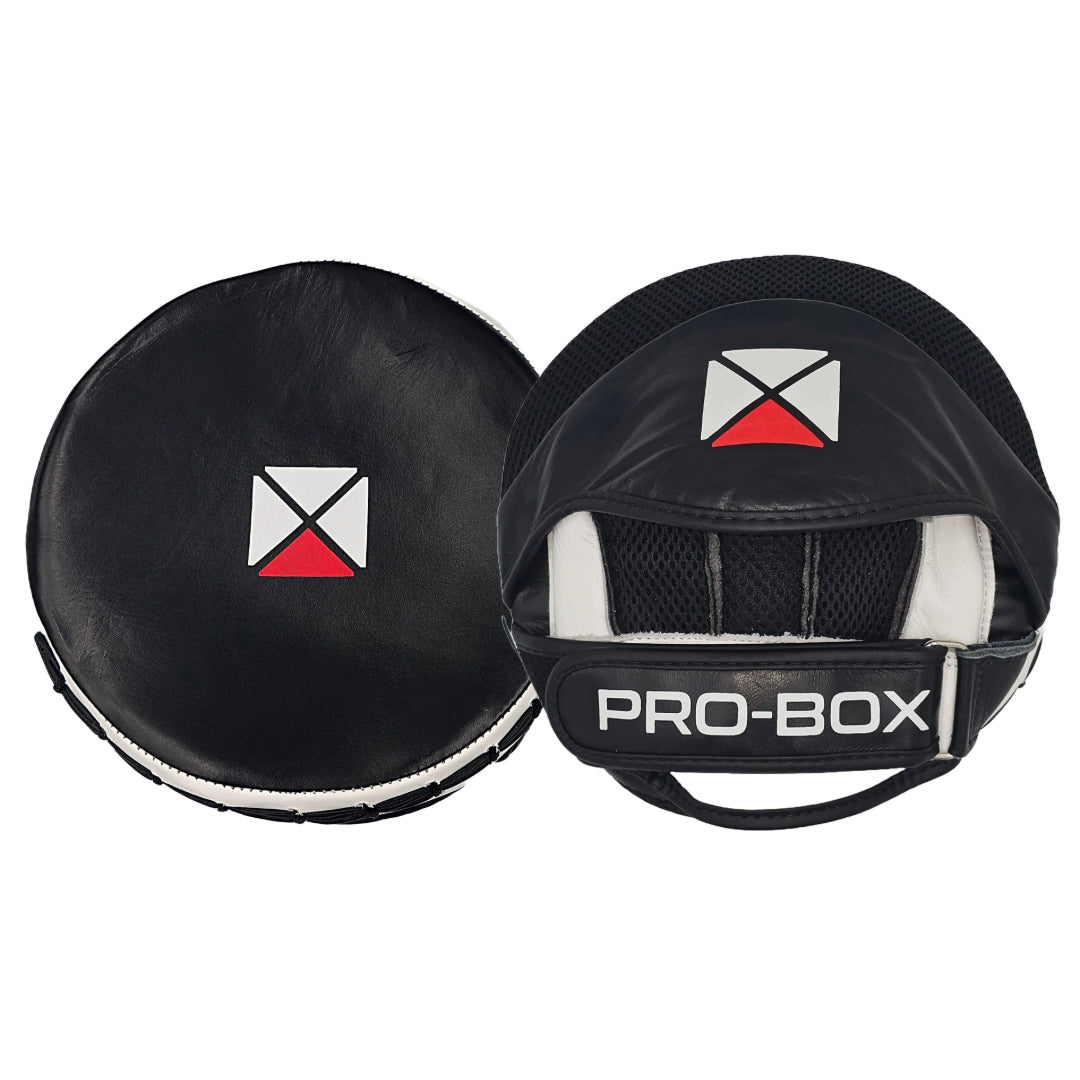 LEATHER ROUND PADS BLACK-WHITE– Pro-Box