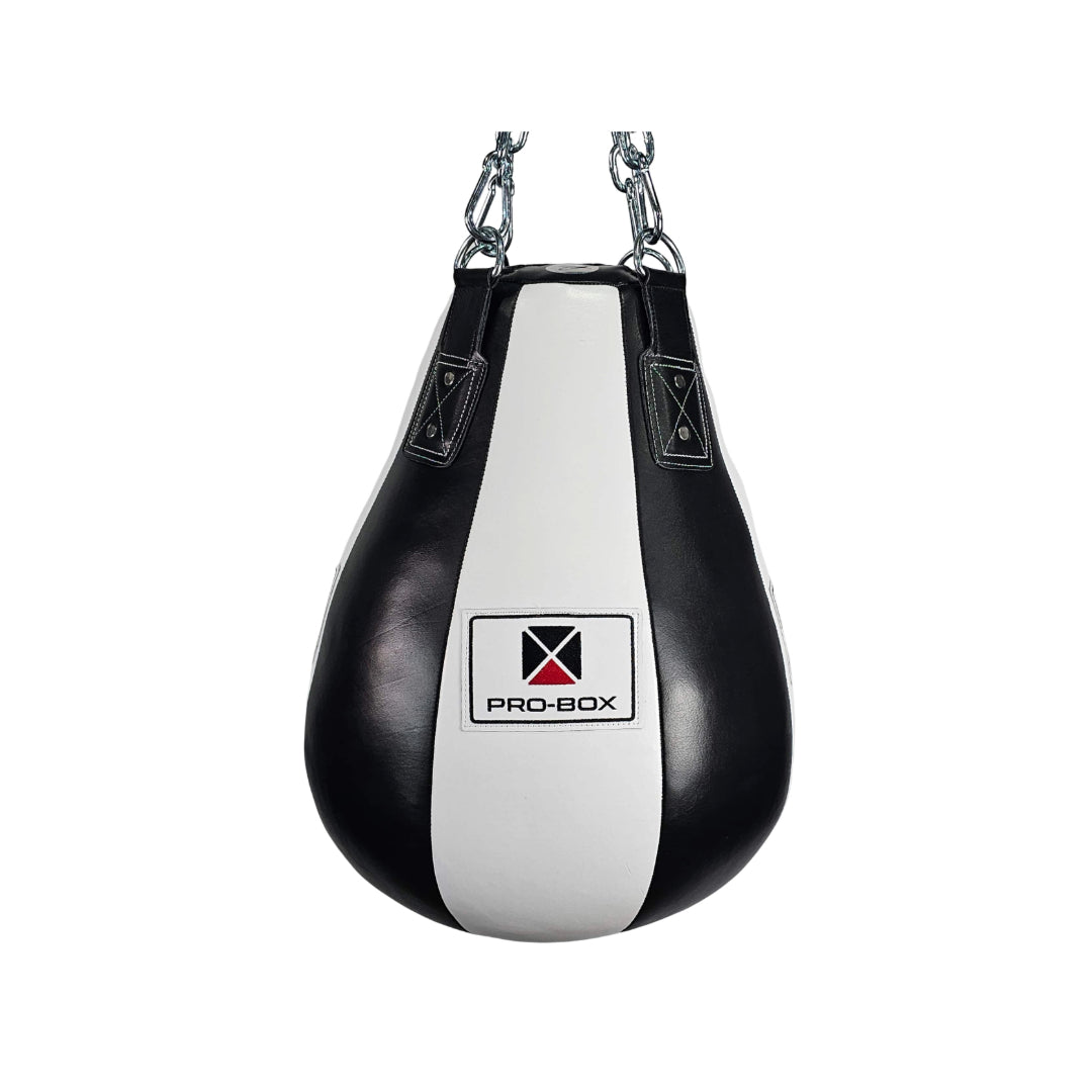 BLACK-WHITE LEATHER HEAVY MAIZE BAG