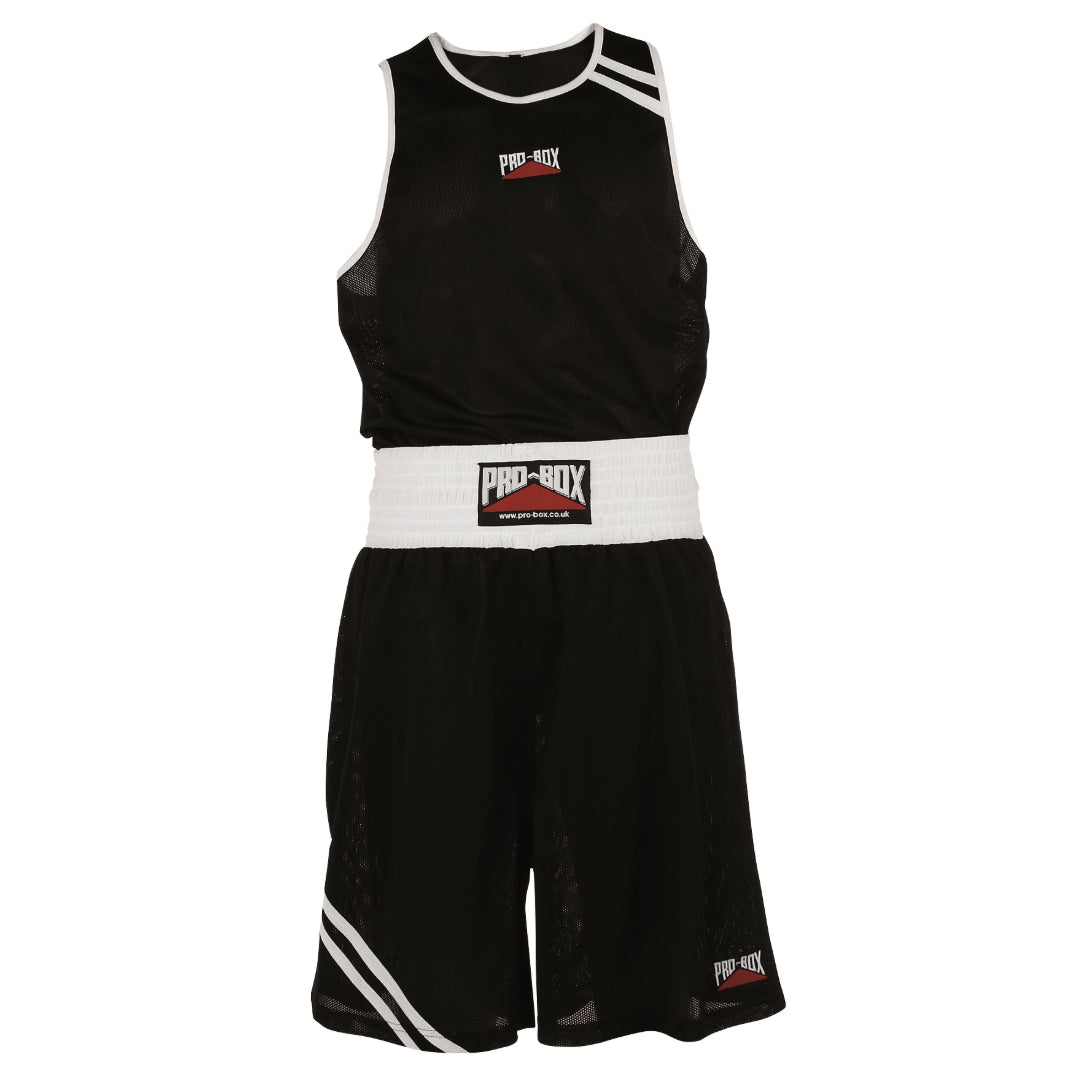 'CLUB ESSENTIALS' BLACK BOXING SHORT