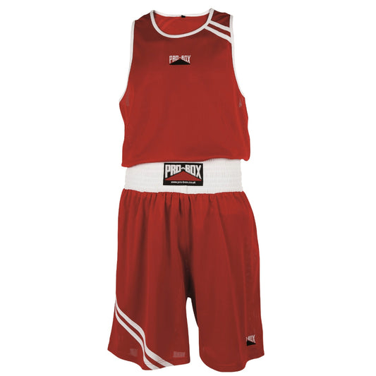 'CLUB ESSENTIALS' RED BOXING SHORT