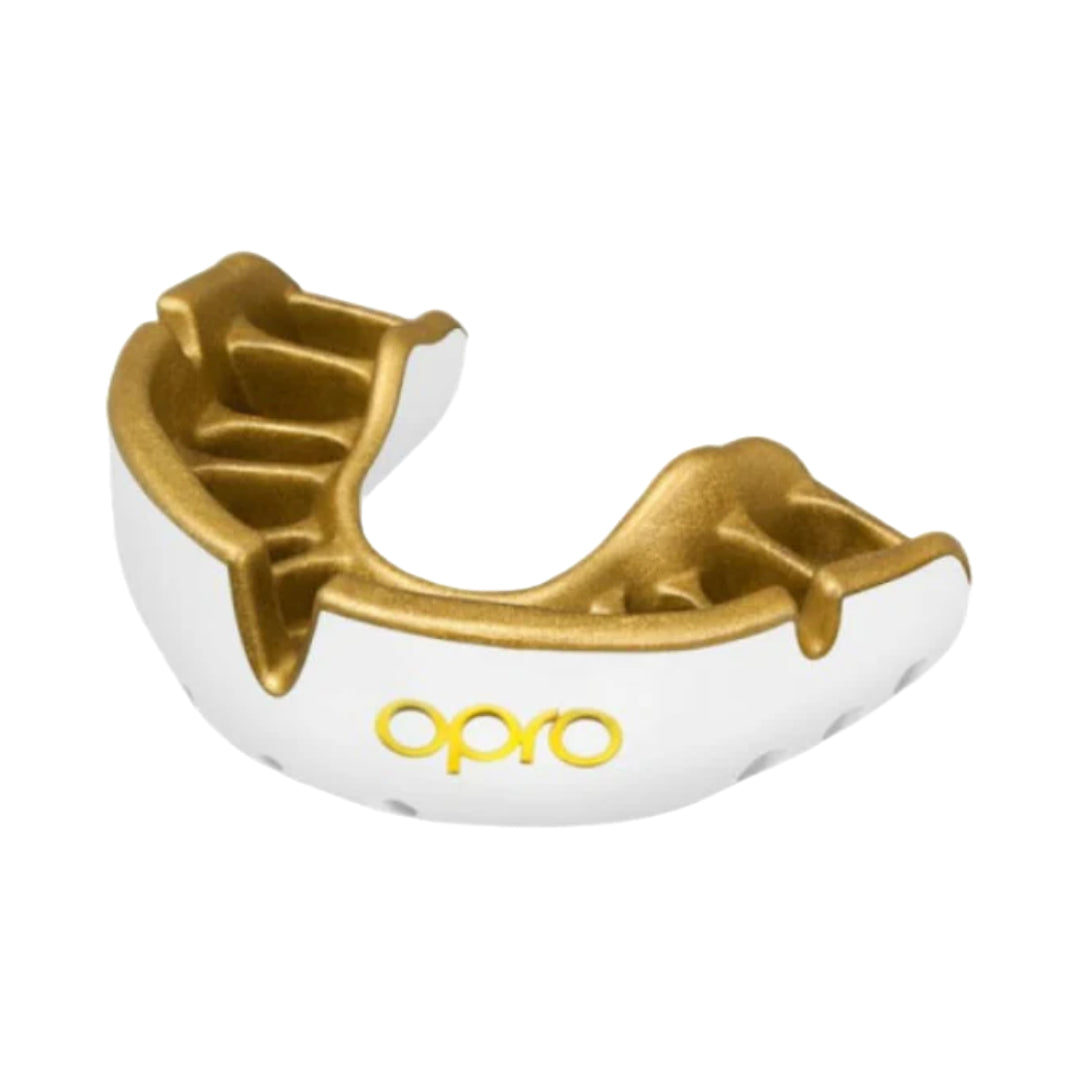 'OPRO' GOLD MOUTH GUARD (WHITE/GOLD)